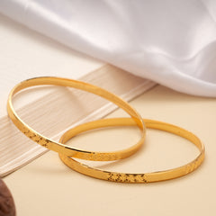 Fancy Swirl Design Golden Bangle