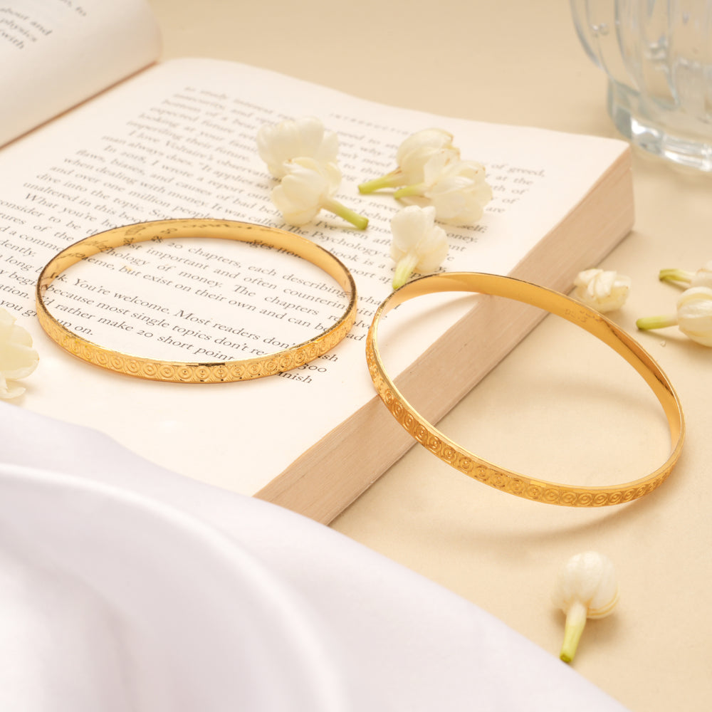 Heritage Swirl Design Golden Bangles
