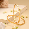 Criss Cross Pattern Gold Plated Bangles