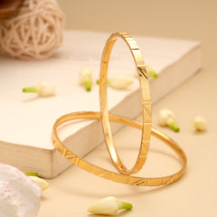 Criss Cross Pattern Gold Plated Bangles