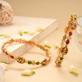Ruby with Emerald Stone Lakshmi Golden Bangle