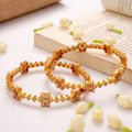 Vintage White Stone Floral Golden Bangle