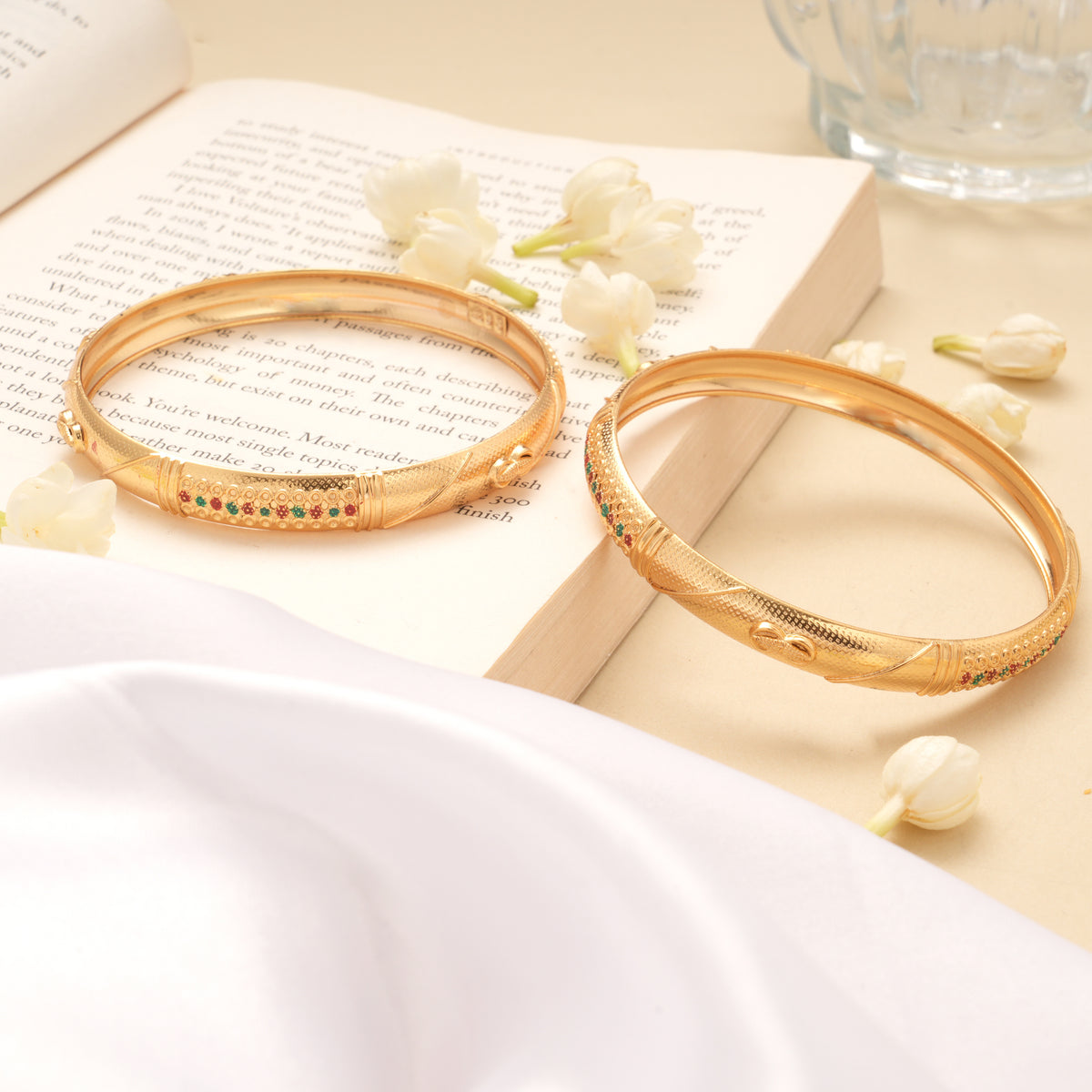 Premium Enamel Design Golden Bangles