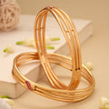 Three Line Rope Design Golden Bangles