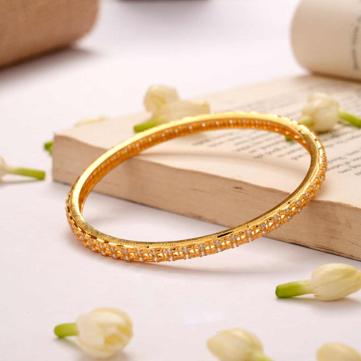 Simple Stone Gold Plated Bangles