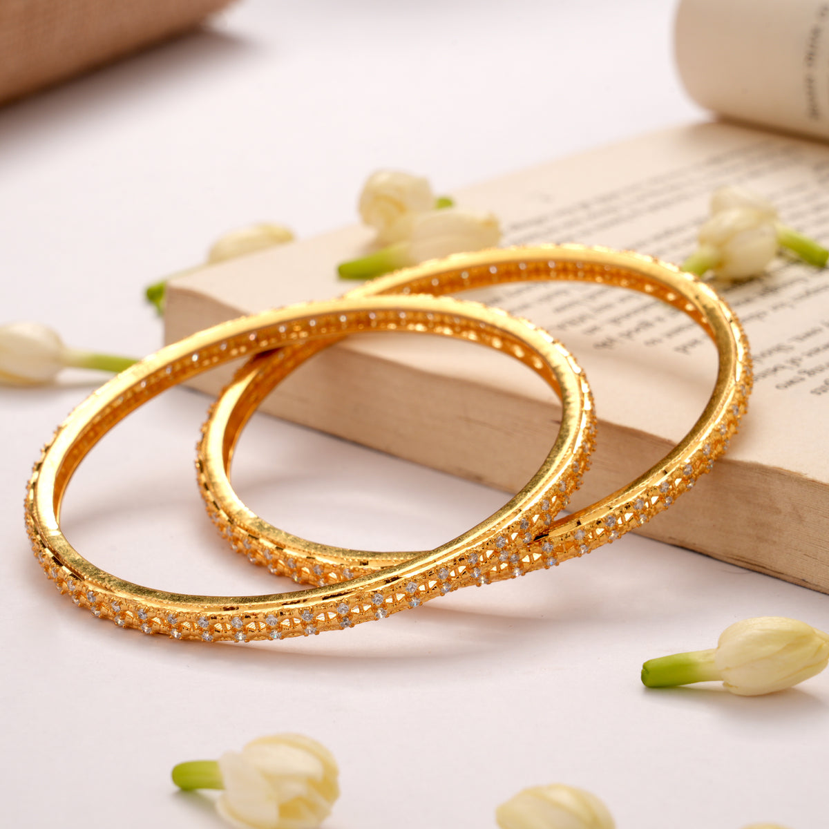 Simple Stone Gold Plated Bangles