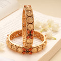 Goddess Lakshmi with Coral Golden Bangles