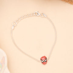 Spiderman Face Enamel Baby Silver Bracelet