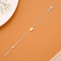 Cartoon Sunflower Charm Silver Baby Bracelet