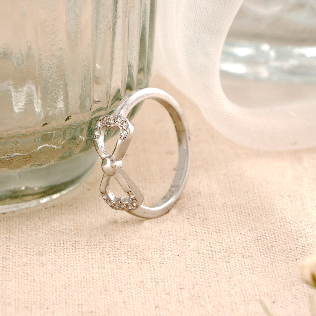 White Gemstone Infinity Ring