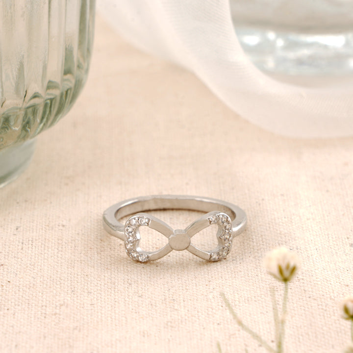 White Gemstone Infinity Ring