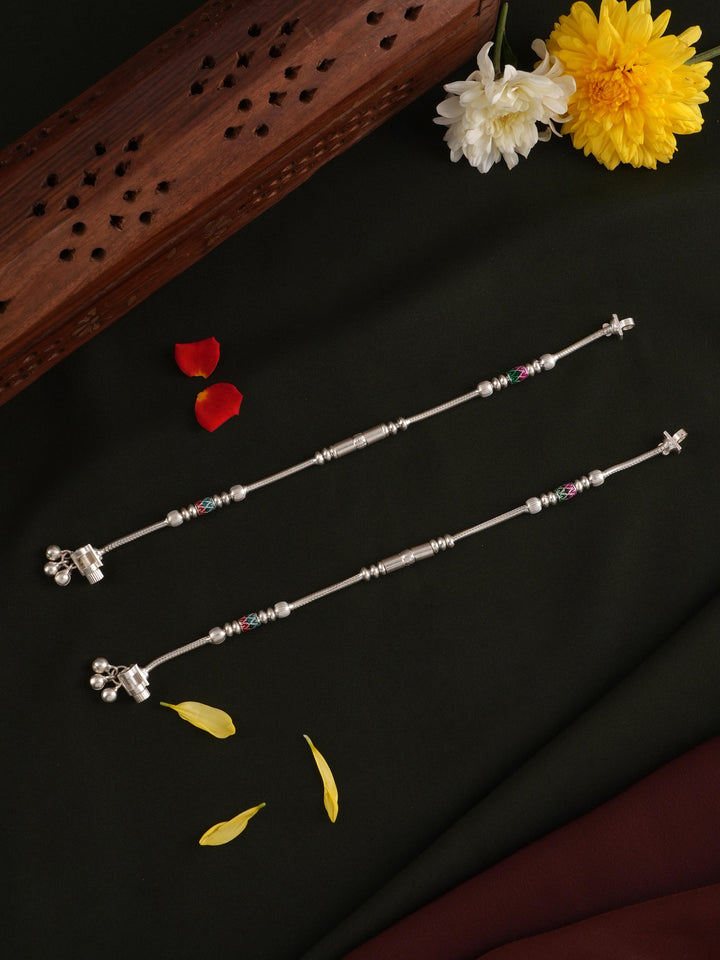 Barrel Payal Silver Anklet