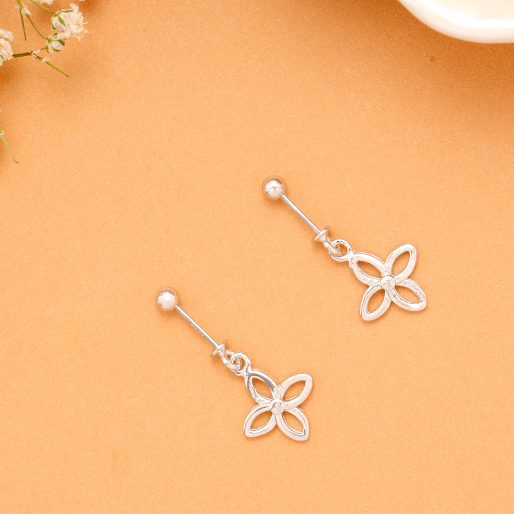 Petal Bloom Silver Drop Koppu Earrings