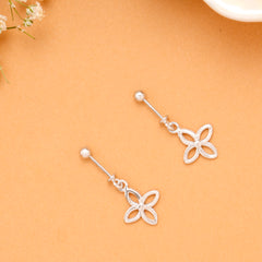 Petal Bloom Silver Drop Koppu Earrings