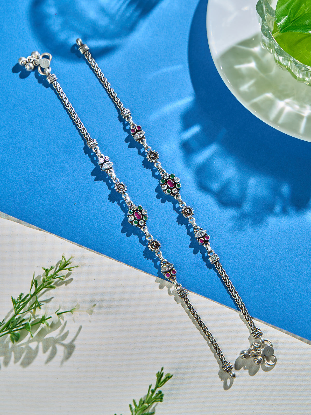 Ruby Bloom Trail Antique Anklet