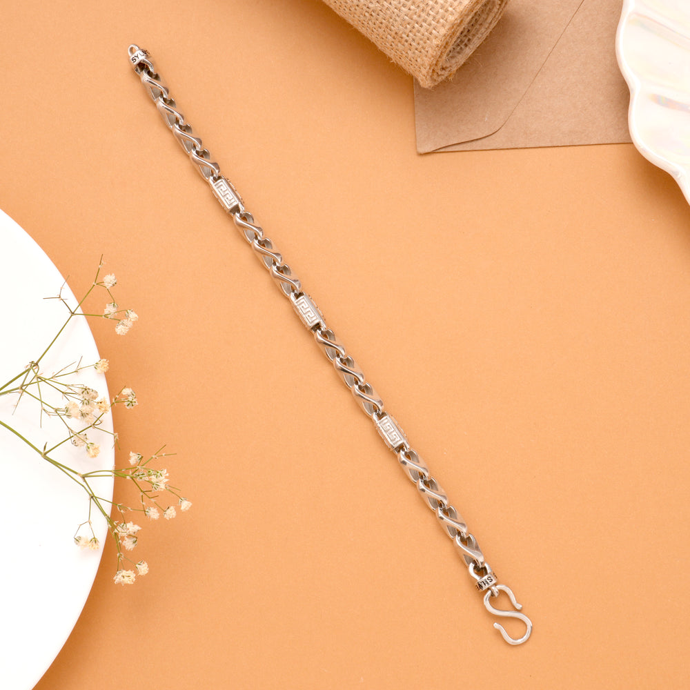 Strong Infinity Twisted Men's Silver Bracelet