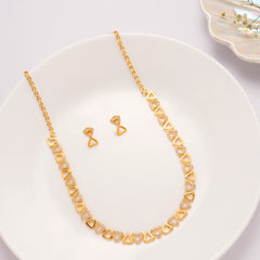Triangular Pattern Golden Necklace Set