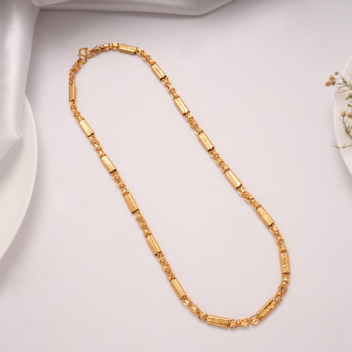 Bold Braided Design Golden Chain