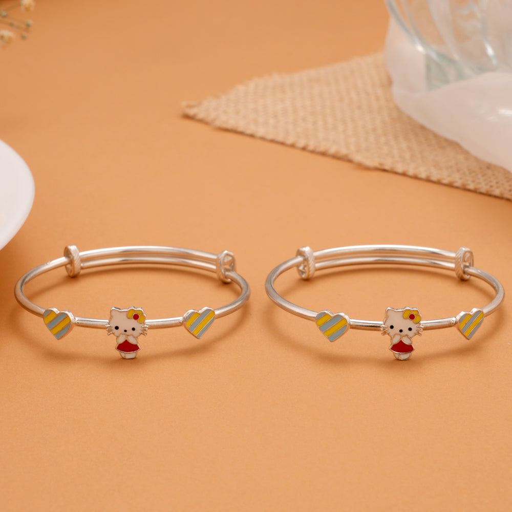 Hello Kitty Charm Silver Baby Bangle