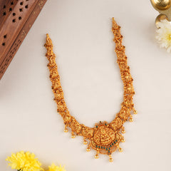 Lakshmi Devi with Golden Drops Nagas Necklace