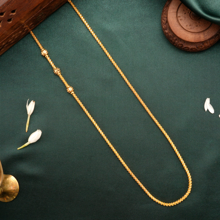 Triple Gold Bead Mugappu Chain