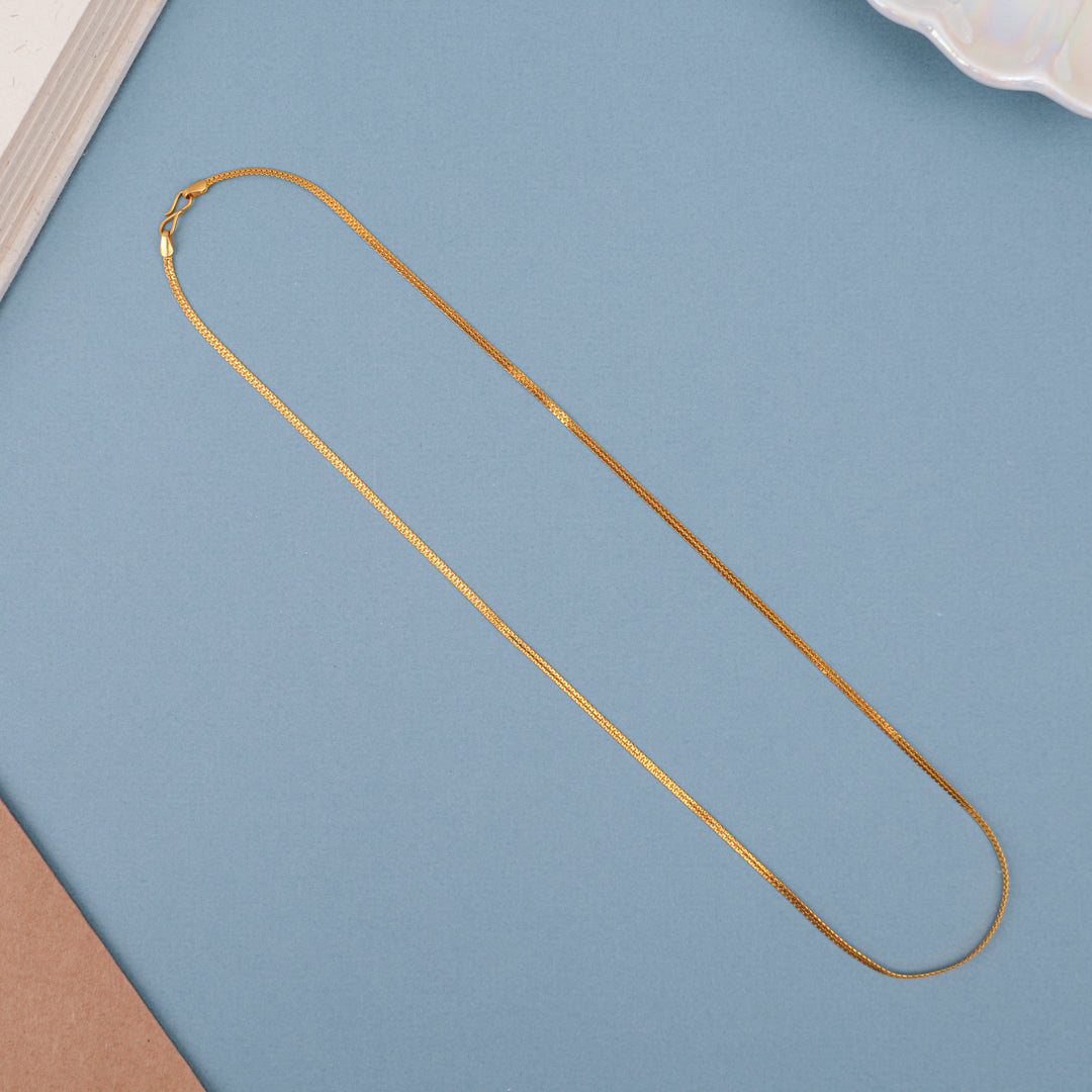Sleek Plain Snake Design Gold Chain