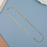Sleek Plain Snake Design Gold Chain