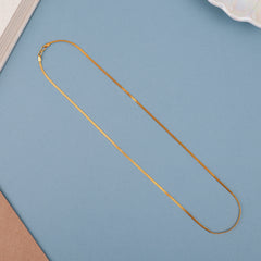 Sleek Plain Snake Design Gold Chain