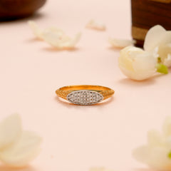Elegant Oval Leaf Dual Gold Ring
