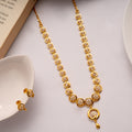 Seven Stone Crescent Golden Necklace Set