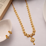 Seven Stone Crescent Golden Necklace Set