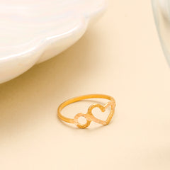 Love Knot Heart Gold Ring