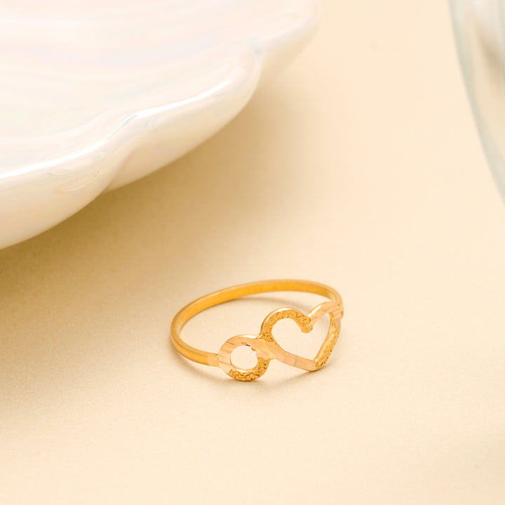 Love Knot Heart Gold Ring