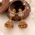 Colourful Enamel Lakshmi Design Silver Earrings