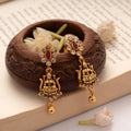 Antique Goddess Lakshmi Gold Plated Earrings