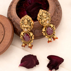 Lakshmi Ruby Drop Antique Earring