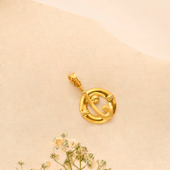 Playful Hockey Stick and Ball Golden Pendant