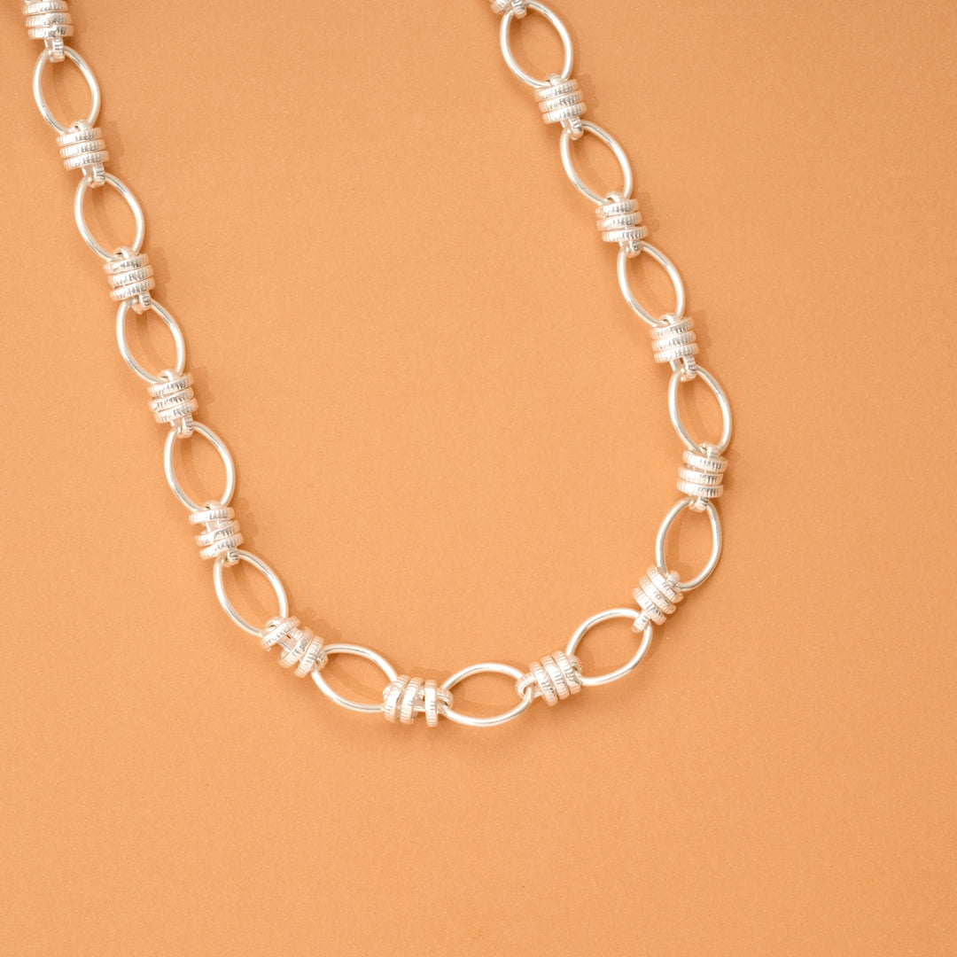 Modern Oval Links Silver Chain