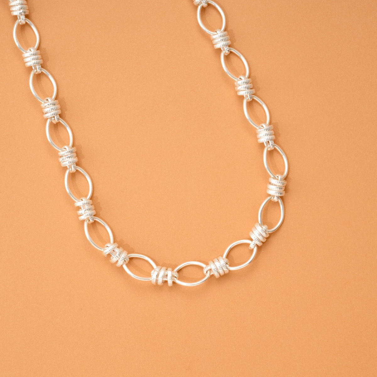 Modern Oval Links Silver Chain