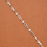 Stylish Rectangular Link Women Silver Bracelet