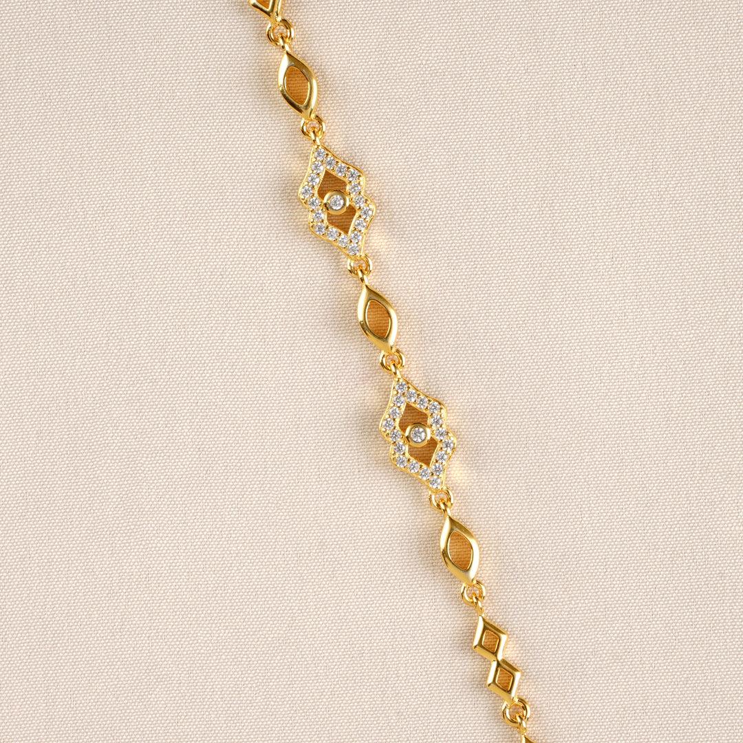 Graceful Leaf Silver Gold Plated Fancy Bracelet