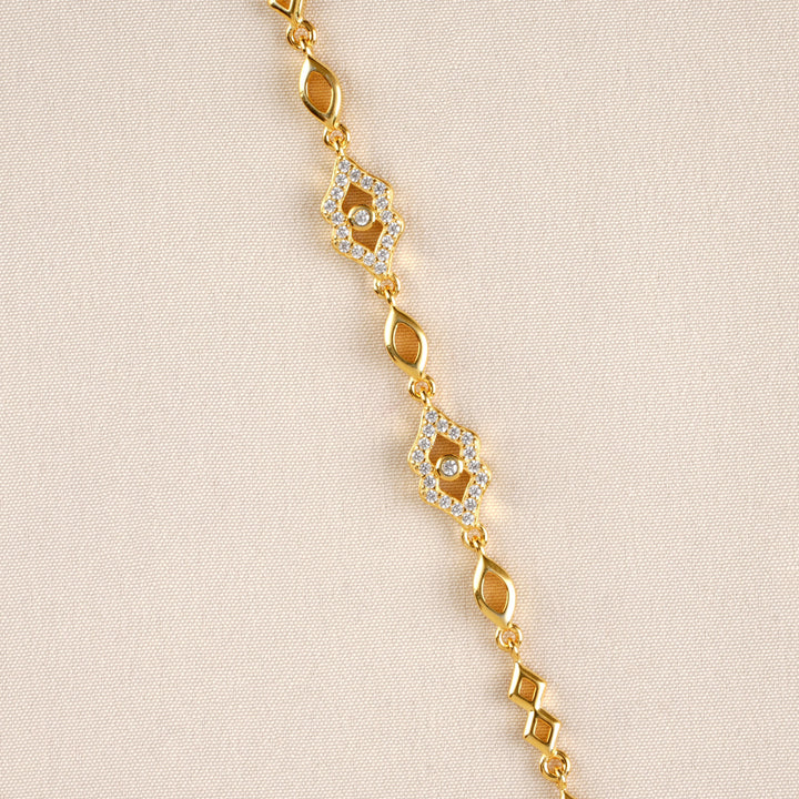 Graceful Leaf Silver Gold Plated Fancy Bracelet