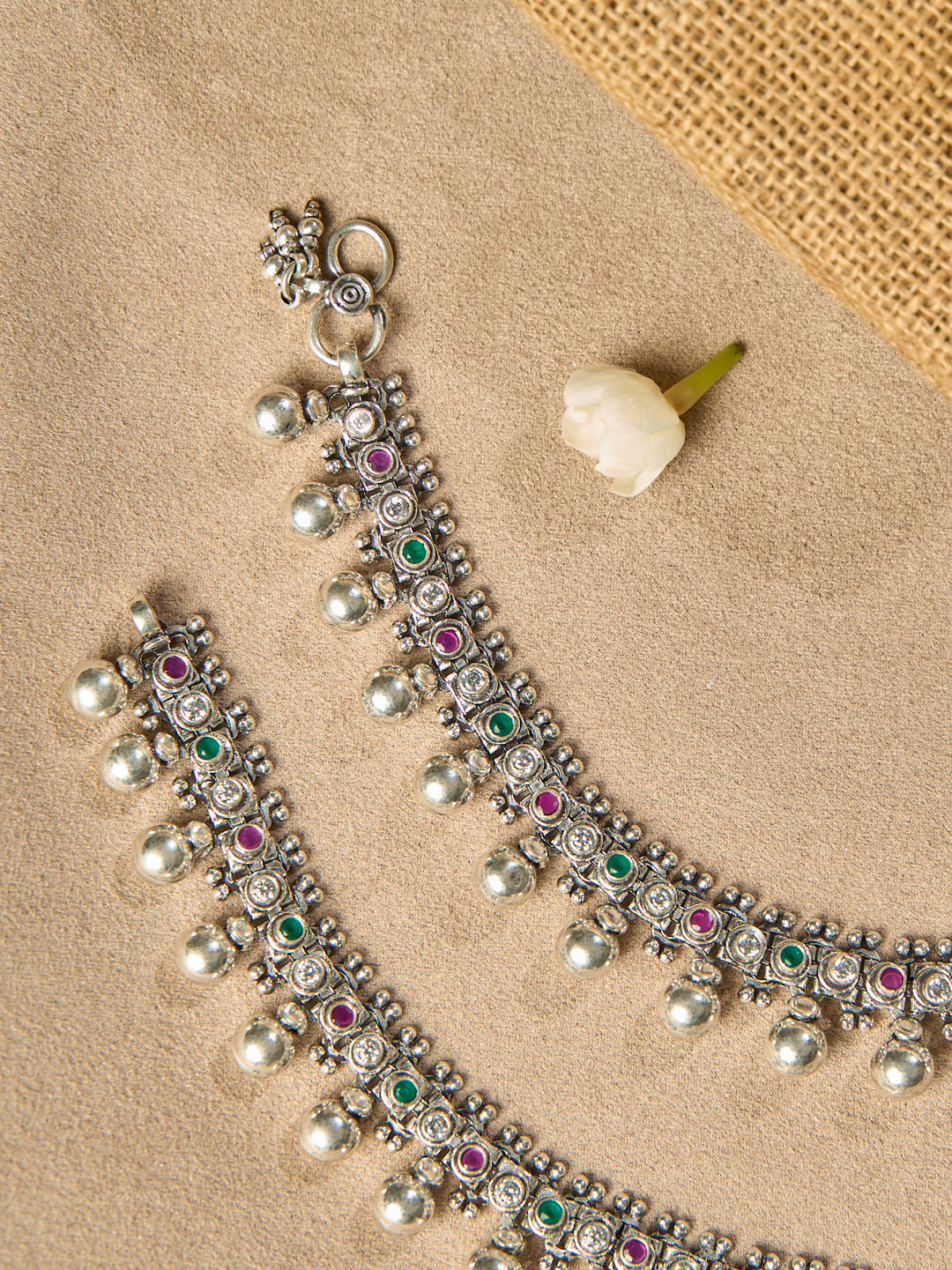 Jeweled Whisper Antique Anklet