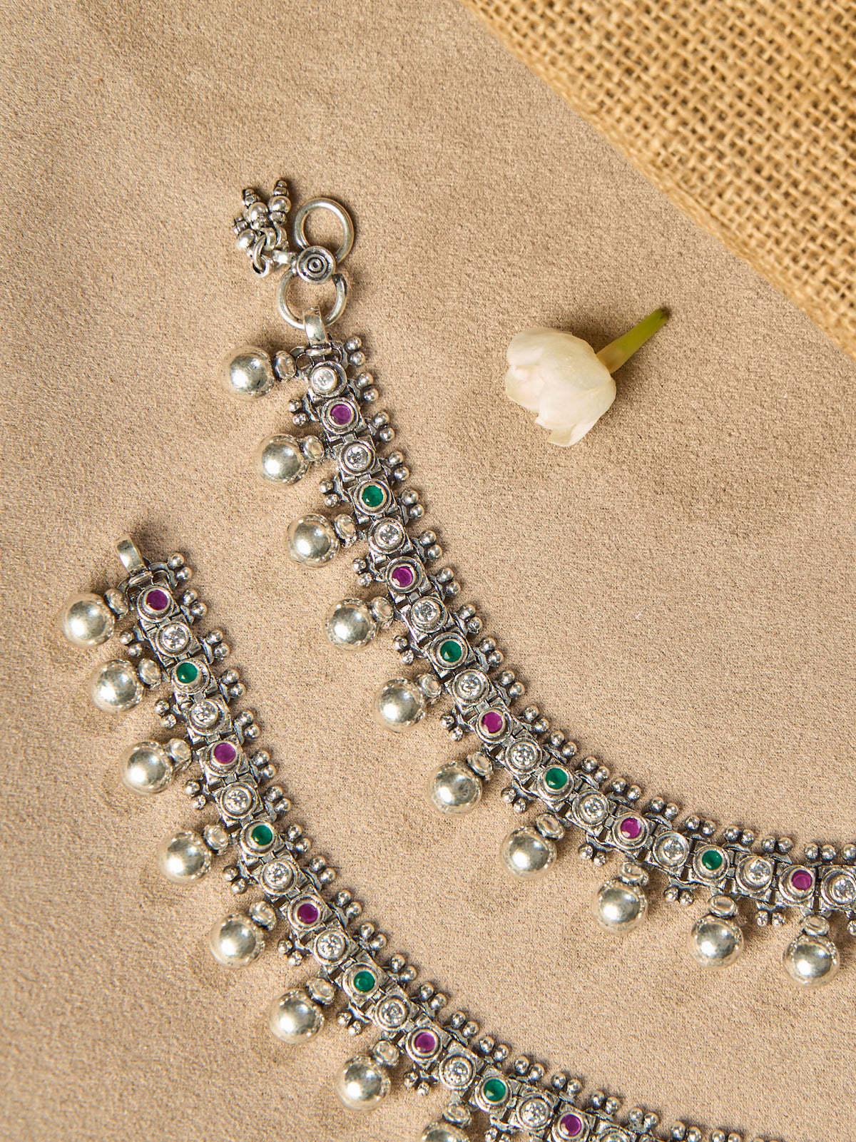 Jeweled Whisper Antique Anklet