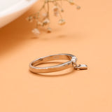Trendy Dangling Padlock Silver Ring