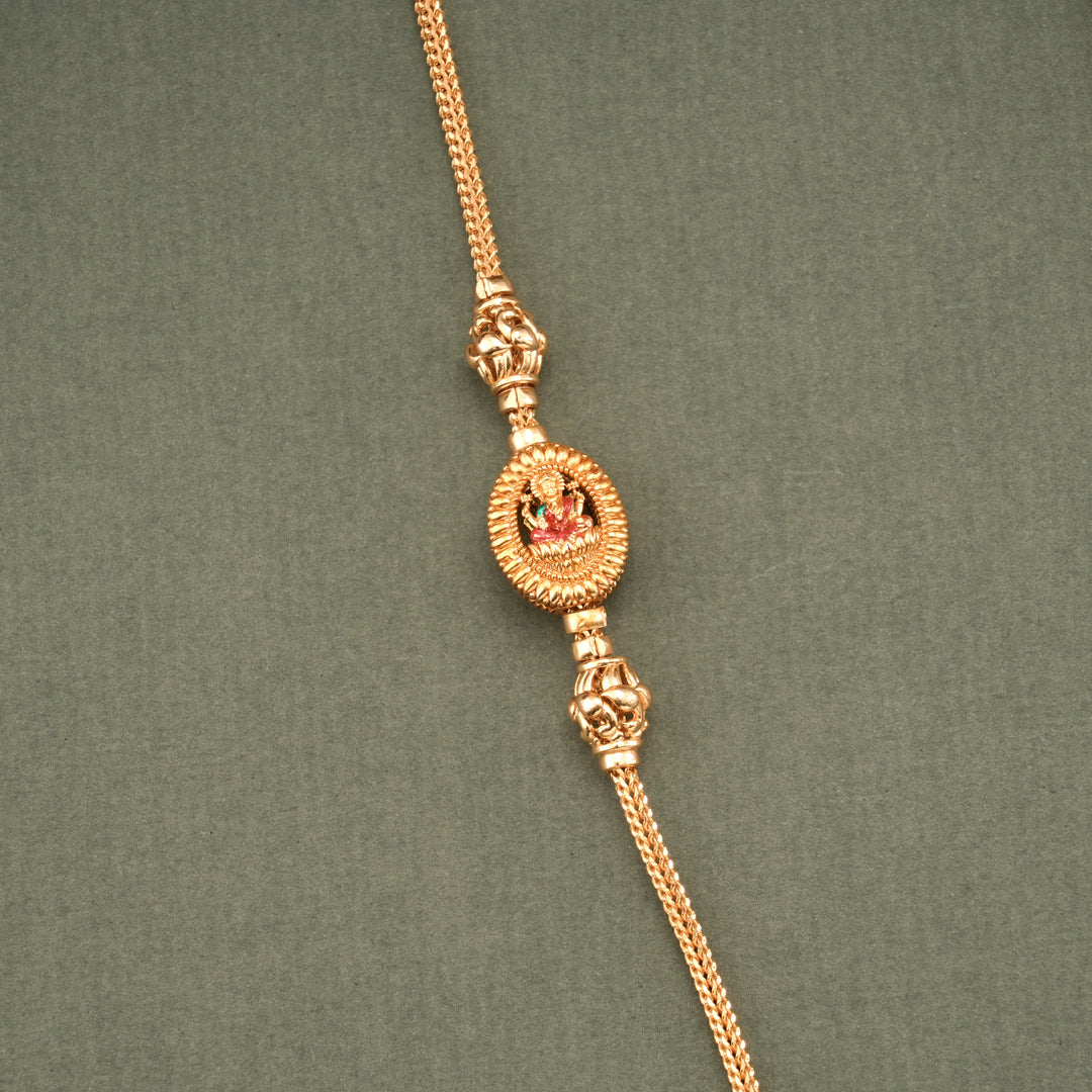 Modern Oval Shaped Lakshmi Mugappu Chain