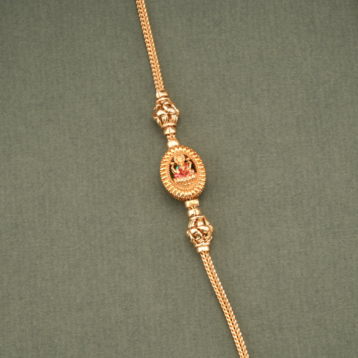 Modern Oval Shaped Lakshmi Mugappu Chain
