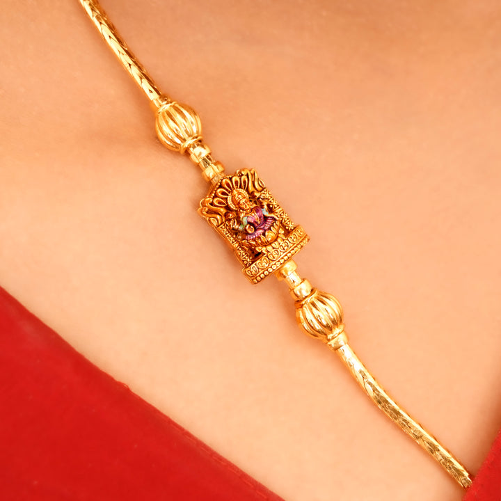 Divine Gold Plated Lakshmi Mugappu Chain