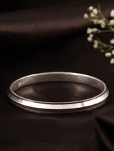 V Cut Plain Silver Kada for Men
