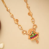 Intricate Temple Lakshmi Design Golden Necklace